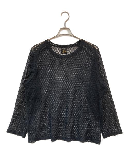 Needles（ニードルズ）Needles (ニードルズ) L/S U-Neck Tee - PE/W Raschel Lace ブラック サイズ:Lの古着・服飾アイテム