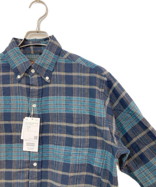 BEAMS（ビームス）BEAMS (ビームス) B.D. Classic-fit Indian flannel Plaid Over Dye/B.D.クラシックフィットインディアンフランネルプレイドオーバーダイ グリーン×ネイビー サイズ:SIZE Mの古着・服飾アイテム
