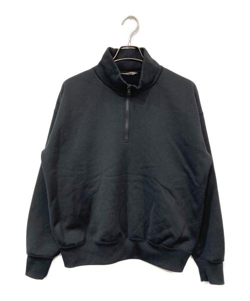 AURALEE（オーラリー）AURALEE (オーラリー) BAGGY POLYESTER SWEAT HALF ZIP P/O/バギーポリエステルスウェットハーフジップ ブラック サイズ:SIZE 3の古着・服飾アイテム