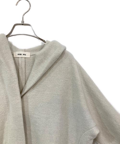 evam eva（エヴァムエヴァ）evam eva (エヴァムエヴァ) PRESS WOOL HOODED COAT/プレスウールフーデッドコート アイボリー サイズ:SIZE 1の古着・服飾アイテム