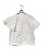 Nobleノーブル）の古着「アシンメトリーフリルブラウス」｜ホワイト