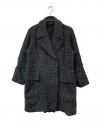 MARGARET HOWELLマーガレットハウエル）の古着「LARGE PRINCE OF WALES WOOL COATING/ラージプリンスオブウェールズウールコーティング」｜ブラック