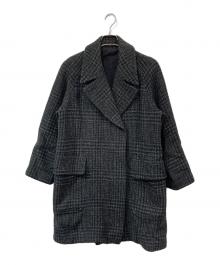 MARGARET HOWELL（マーガレットハウエル）の古着「LARGE PRINCE OF WALES WOOL COATING/ラージプリンスオブウェールズウールコーティング」｜ブラック