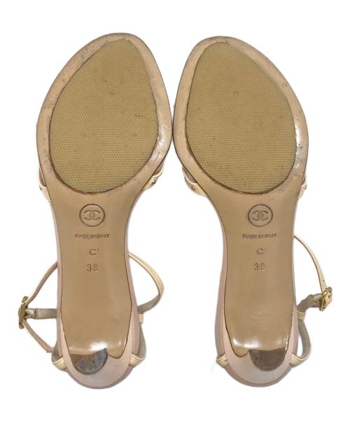 CHANEL（シャネル）CHANEL (シャネル) ココスタッズサンダル ベージュ サイズ:38の古着・服飾アイテム