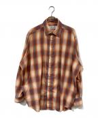 WHITELANDホワイトランド）の古着「オンブレチェックシャツ」｜レッド