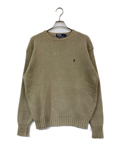 POLO RALPH LAUREN（ポロ・ラルフローレン）POLO RALPH LAUREN (ポロ・ラルフローレン) クルーネックニット ベージュ サイズ:SIZE Mの古着・服飾アイテム