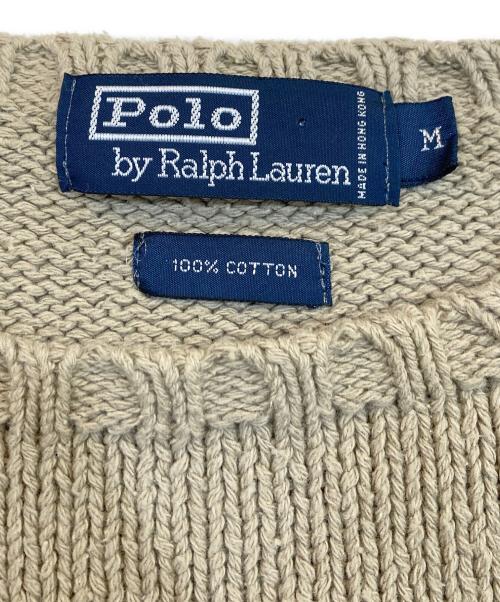 POLO RALPH LAUREN（ポロ・ラルフローレン）POLO RALPH LAUREN (ポロ・ラルフローレン) クルーネックニット ベージュ サイズ:SIZE Mの古着・服飾アイテム
