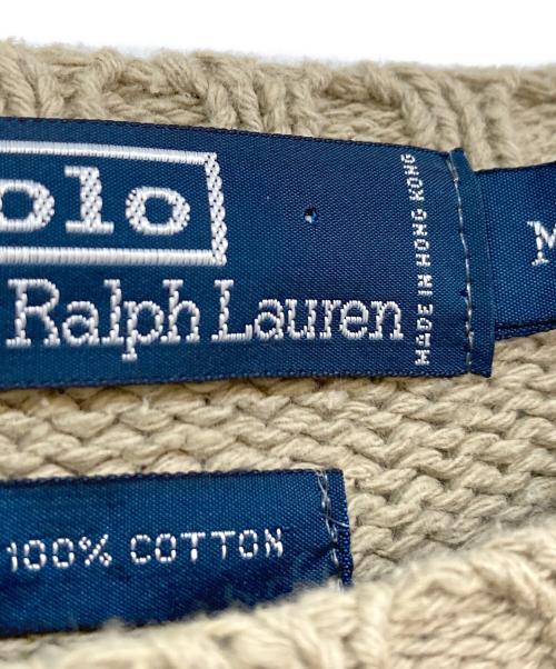 POLO RALPH LAUREN（ポロ・ラルフローレン）POLO RALPH LAUREN (ポロ・ラルフローレン) クルーネックニット ベージュ サイズ:SIZE Mの古着・服飾アイテム