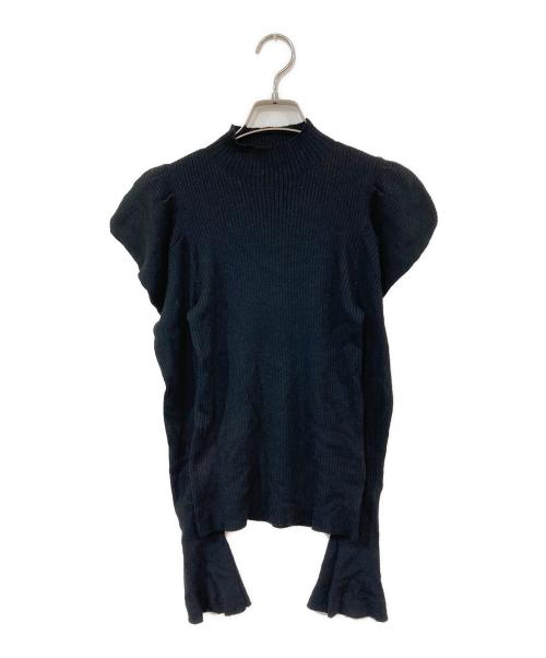 HER LIP TO（ハーリップトゥ）HER LIP TO (ハーリップトゥ) Volume Sleeve Rib Knit Top/ボリュームスリーブリブニットトップ ブラック サイズ:SIZE Sの古着・服飾アイテム