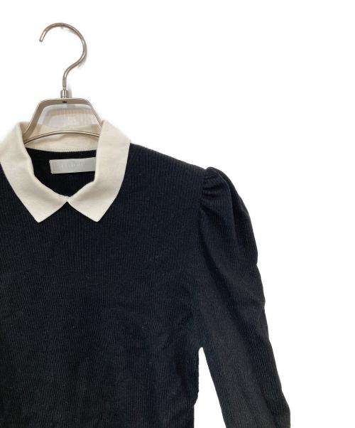 CELFORD（セルフォード）CELFORD (セルフォード) シルク混衿付きニットプルオーバー ブラック サイズ:SIZE 36の古着・服飾アイテム