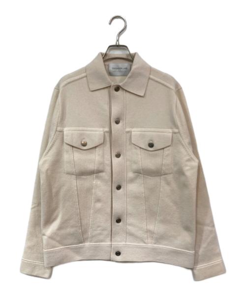 TOMORROW LAND tricot（トゥモローランド トリコ）TOMORROW LAND tricot (トゥモローランド トリコ) ウールカシミヤ ミラノリブ ニットGジャン ホワイト サイズ:SIZE Mの古着・服飾アイテム