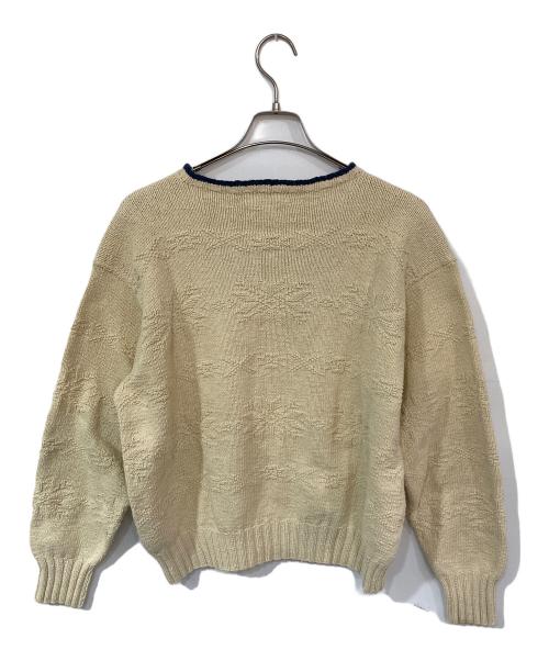 POLO RALPH LAUREN（ポロ・ラルフローレン）POLO RALPH LAUREN (ポロ・ラルフローレン) HANDKNIT クルーネックニット アイボリー サイズ:SIZE Lの古着・服飾アイテム