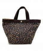 Herve Chapelierエルベシャプリエ）の古着「レオパード舟形ハンドバッグ」｜ブラウン