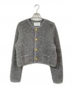 MACPHEEマカフィー）の古着「ムートン クルーネックカーディガン」｜グレー
