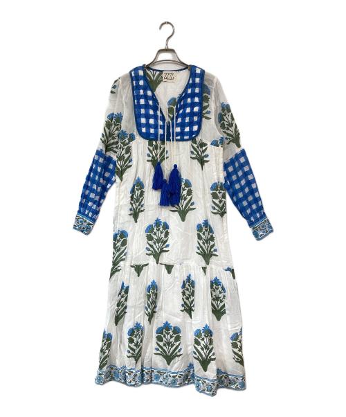 SZ Blockprints（エスゼットブロックプリント）SZ Blockprints (エスゼットブロックプリント) ブロックプリントワンピース ホワイト サイズ:Sの古着・服飾アイテム