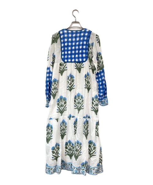 SZ Blockprints（エスゼットブロックプリント）SZ Blockprints (エスゼットブロックプリント) ブロックプリントワンピース ホワイト サイズ:Sの古着・服飾アイテム
