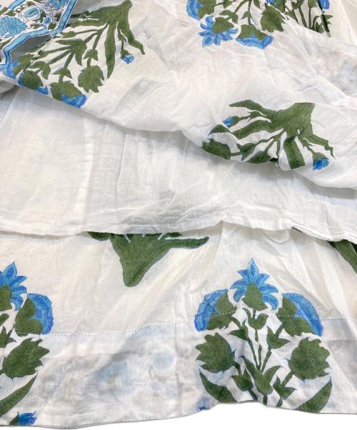 SZ Blockprints（エスゼットブロックプリント）SZ Blockprints (エスゼットブロックプリント) ブロックプリントワンピース ホワイト サイズ:Sの古着・服飾アイテム