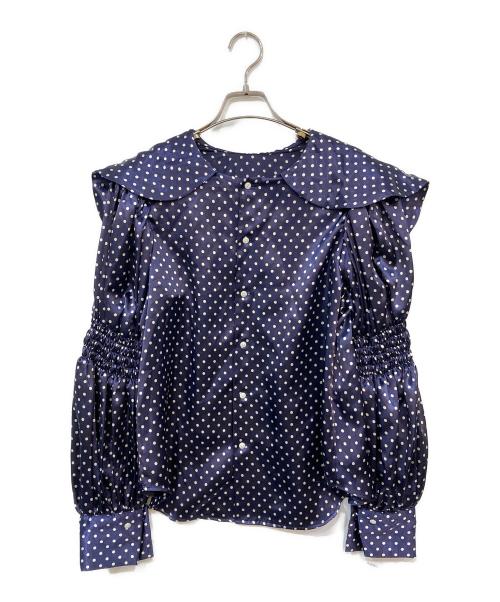 RHODOLIRION（ロドリリオン）RHODOLIRION (ロドリリオン) ドットボウタイブラウス ネイビー サイズ:1の古着・服飾アイテム