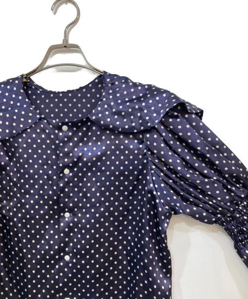 RHODOLIRION（ロドリリオン）RHODOLIRION (ロドリリオン) ドットボウタイブラウス ネイビー サイズ:1の古着・服飾アイテム