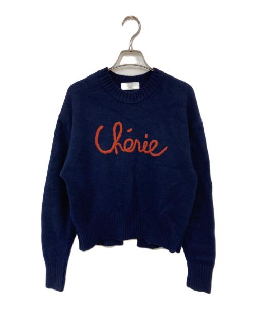SLOBE IENA（スローブ イエナ）SLOBE IENA (スローブ イエナ) cherie刺繍ニット ネイビー サイズ:-の古着・服飾アイテム