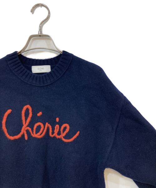 SLOBE IENA（スローブ イエナ）SLOBE IENA (スローブ イエナ) cherie刺繍ニット ネイビー サイズ:-の古着・服飾アイテム