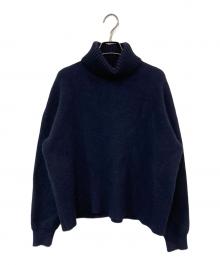 SLOBE IENA（スローブ イエナ）の古着「ウォッシャブルファーリーダブルフェイスタートルニット」｜ネイビー