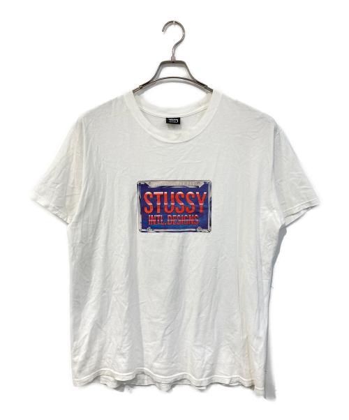 stussy（ステューシー）stussy (ステューシー) プリントTシャツ ホワイト サイズ:SIZE Lの古着・服飾アイテム