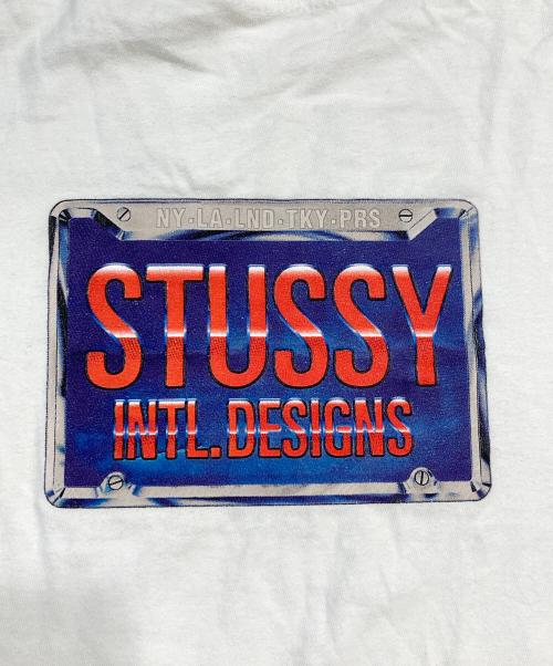 stussy（ステューシー）stussy (ステューシー) プリントTシャツ ホワイト サイズ:SIZE Lの古着・服飾アイテム