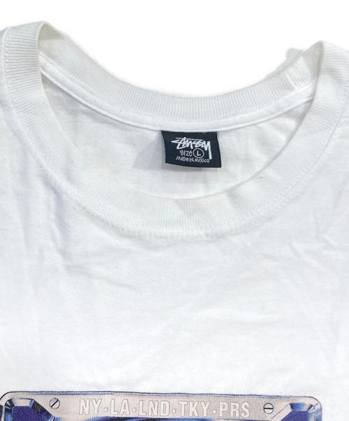 stussy（ステューシー）stussy (ステューシー) プリントTシャツ ホワイト サイズ:SIZE Lの古着・服飾アイテム