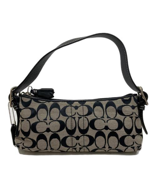 COACH（コーチ）COACH (コーチ) アクセサリーポーチ ベージュ×ブラックの古着・服飾アイテム