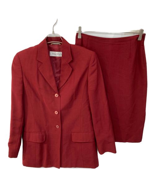 MaxMara（マックスマーラ）MaxMara (マックスマーラ) レーヨンモヘヤ混 セットアップ レッド サイズ:40の古着・服飾アイテム