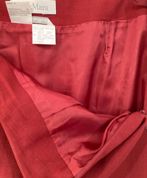 MaxMara（マックスマーラ）MaxMara (マックスマーラ) レーヨンモヘヤ混 セットアップ レッド サイズ:40の古着・服飾アイテム