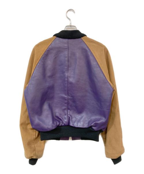 VANSON（バンソン）VANSON (バンソン) レザーチームジャケット パープル サイズ:SIZE 42の古着・服飾アイテム