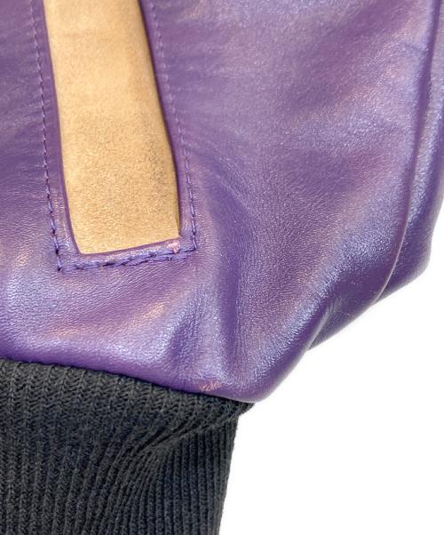 VANSON（バンソン）VANSON (バンソン) レザーチームジャケット パープル サイズ:SIZE 42の古着・服飾アイテム