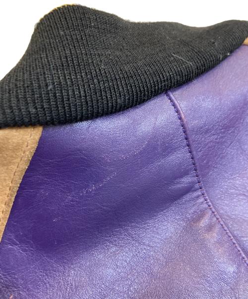 VANSON（バンソン）VANSON (バンソン) レザーチームジャケット パープル サイズ:SIZE 42の古着・服飾アイテム