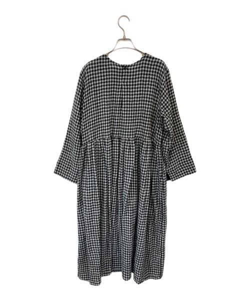 ichi（イチ）ichi (イチ) ウールガーゼロングワンピース ホワイト×ブラック サイズ:-の古着・服飾アイテム