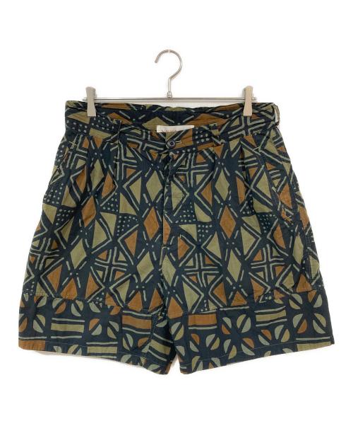 NICENESS（ナイスネス）NICENESS (ナイスネス) 総柄ハーフパンツ カーキ サイズ:Lの古着・服飾アイテム
