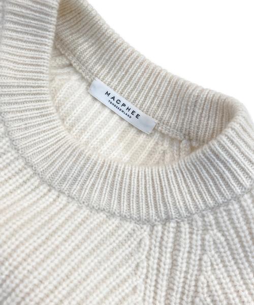 MACPHEE（マカフィー）MACPHEE (マカフィー) ラムカシミヤ クルーネックプルオーバー アイボリー サイズ:Sの古着・服飾アイテム