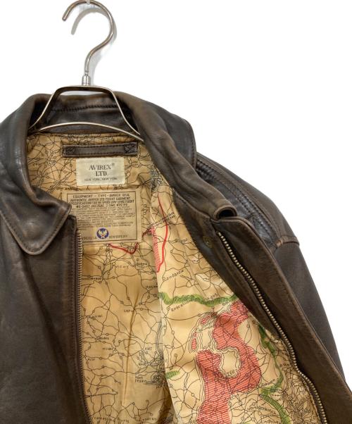 AVIREX（アヴィレックス）AVIREX (アヴィレックス) A-2 FLIGHT JACKET ANTIQUE LANB/A-2フライトジャケットアンティークラム ブラウン サイズ:SIZE 40の古着・服飾アイテム