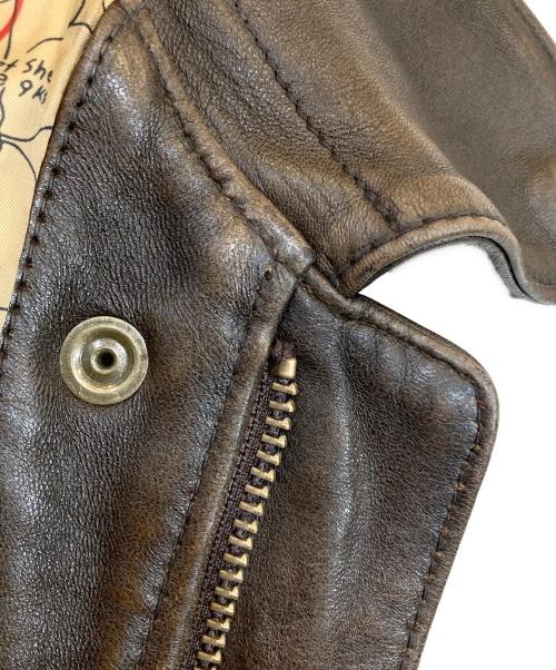 AVIREX（アヴィレックス）AVIREX (アヴィレックス) A-2 FLIGHT JACKET ANTIQUE LANB/A-2フライトジャケットアンティークラム ブラウン サイズ:SIZE 40の古着・服飾アイテム