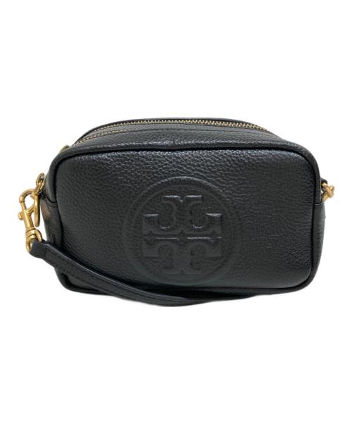TORY BURCH（トリーバーチ）TORY BURCH (トリーバーチ) PERRY BOMBE/ペリーボンベ　 レザーショルダーバッグ ブラックの古着・服飾アイテム