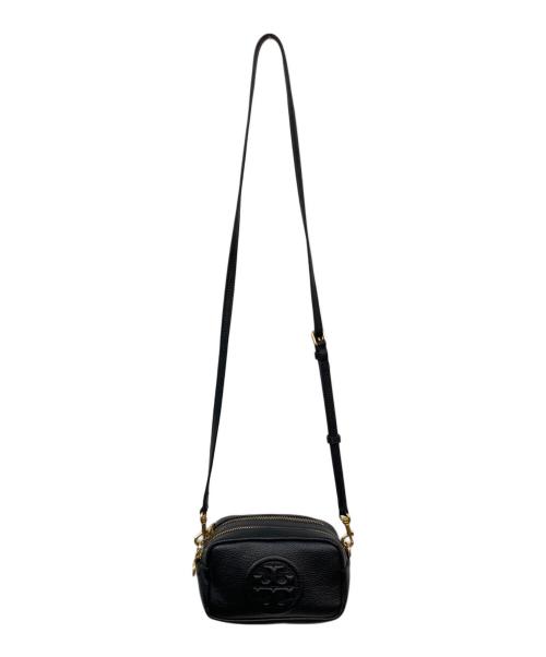 TORY BURCH（トリーバーチ）TORY BURCH (トリーバーチ) PERRY BOMBE/ペリーボンベ　 レザーショルダーバッグ ブラックの古着・服飾アイテム