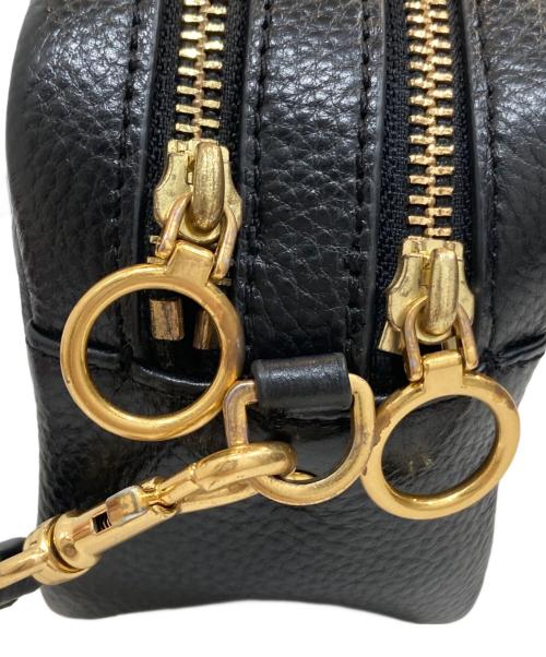 TORY BURCH（トリーバーチ）TORY BURCH (トリーバーチ) PERRY BOMBE/ペリーボンベ　 レザーショルダーバッグ ブラックの古着・服飾アイテム