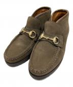 GUCCIグッチ）の古着「ホースビット モカシンブーツ」｜ブラウン