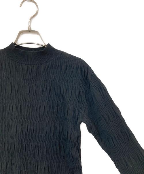 MUSE de Deuxieme Classe（ミューズ ドゥーズィエム クラス）MUSE de Deuxieme Classe (ミューズ ドゥーズィエム クラス) SHEERRING/シャーリング ハイネック プルオーバー ニット ブラック サイズ:不明の古着・服飾アイテム