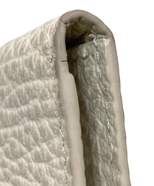 Maison Margiela（メゾンマルジェラ）Maison Margiela (メゾンマルジェラ) グレインレザー カード&コインケース ホワイトの古着・服飾アイテム