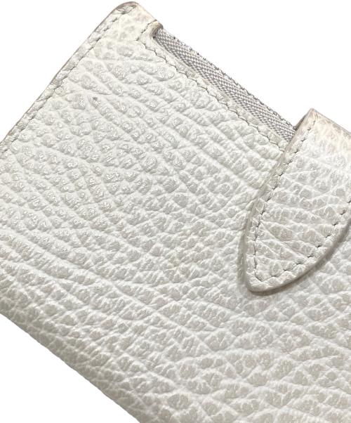 Maison Margiela（メゾンマルジェラ）Maison Margiela (メゾンマルジェラ) グレインレザー カード&コインケース ホワイトの古着・服飾アイテム