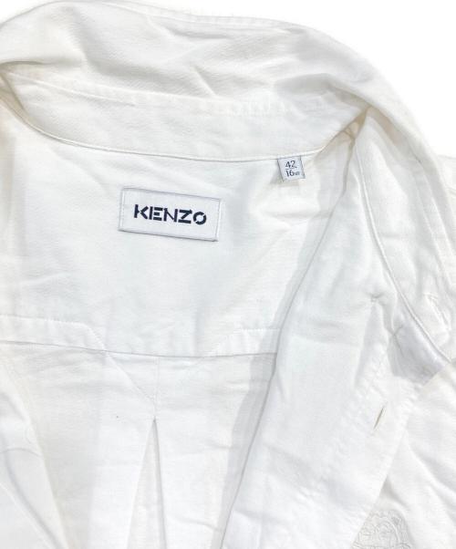 KENZO（ケンゾー）KENZO (ケンゾー) Tiger Crest Button Down Shirt/タイガー クレスト ボタンダウン シャツ ホワイト サイズ:SIZE 42の古着・服飾アイテム