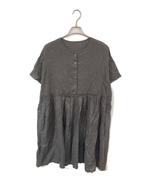 nest Robe（ネストローブ）nest Robe (ネストローブ) リネンワンピース グレー サイズ:FREEの古着・服飾アイテム