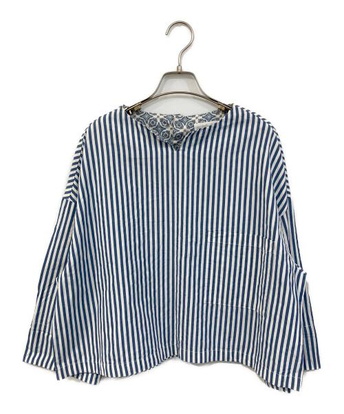 BEARDSLEY（ビアズリー）BEARDSLEY (ビアズリー) ストライププルオーバーブラウス スカイブルー サイズ:SIZE Freeの古着・服飾アイテム